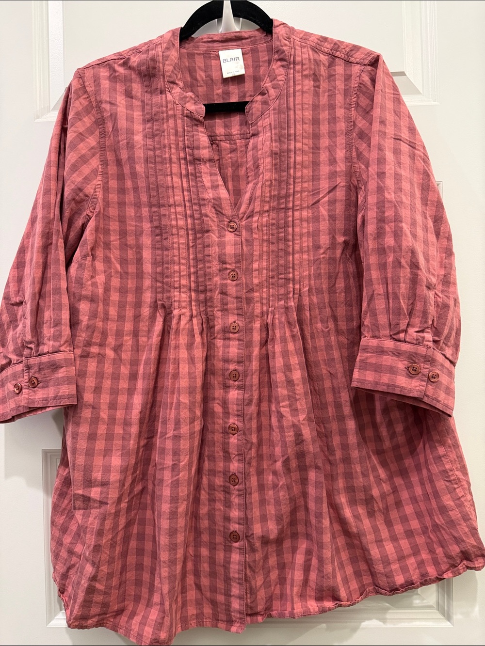 Blair Women’s Checked Button Front Cotton Tunic